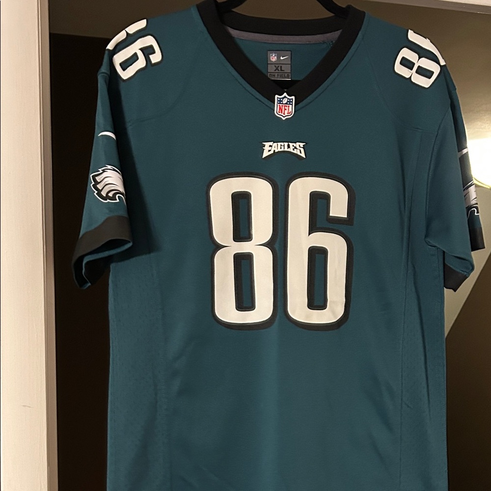 NFL Eagles Midnight Green Youth Jersey with Number 86
